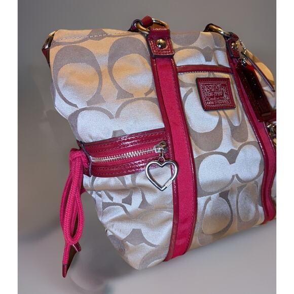 Coach Daisy Poppy Signature Red And Tan shoulder bag Y2K - Picture 3 of 16